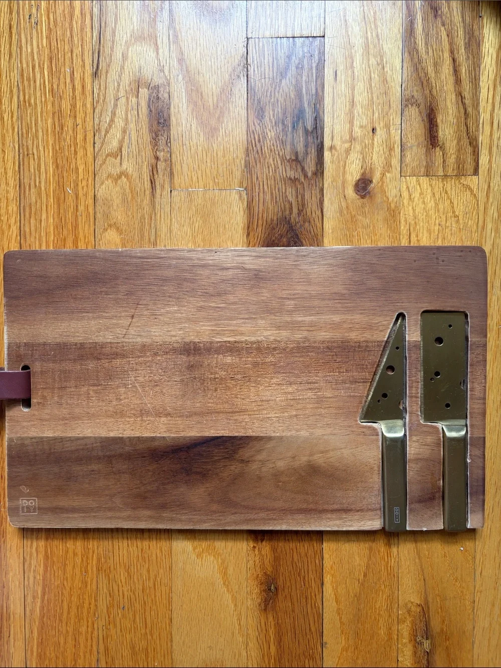 DOIY “Cheesporn” Acacia Wood Cheese Board Set w/ Gold Knives (2019)